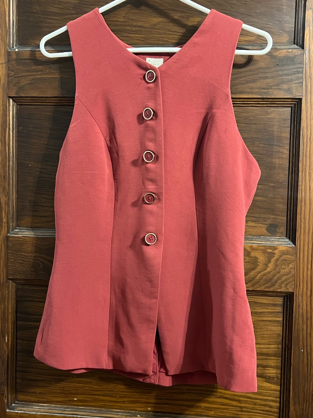 a new day Rose-Red Button-Front Sleeveless Tank Top